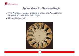 24
● “The Wonder of Magic: Eliciting Wonder and Analyzing its
Expression” - (Raphael Seth Taylor)
● Il Fenachistoscopio
Apprendimento, Stupore e Magia
 