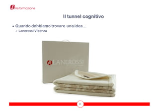 30
● Quando dobbiamo trovare una idea…
✓ Lanerossi Vicenza
Il tunnel cognitivo
 