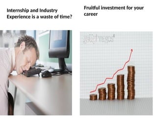 Internship and Industry
Experience is a waste of time?
Fruitful investment for your
career
 