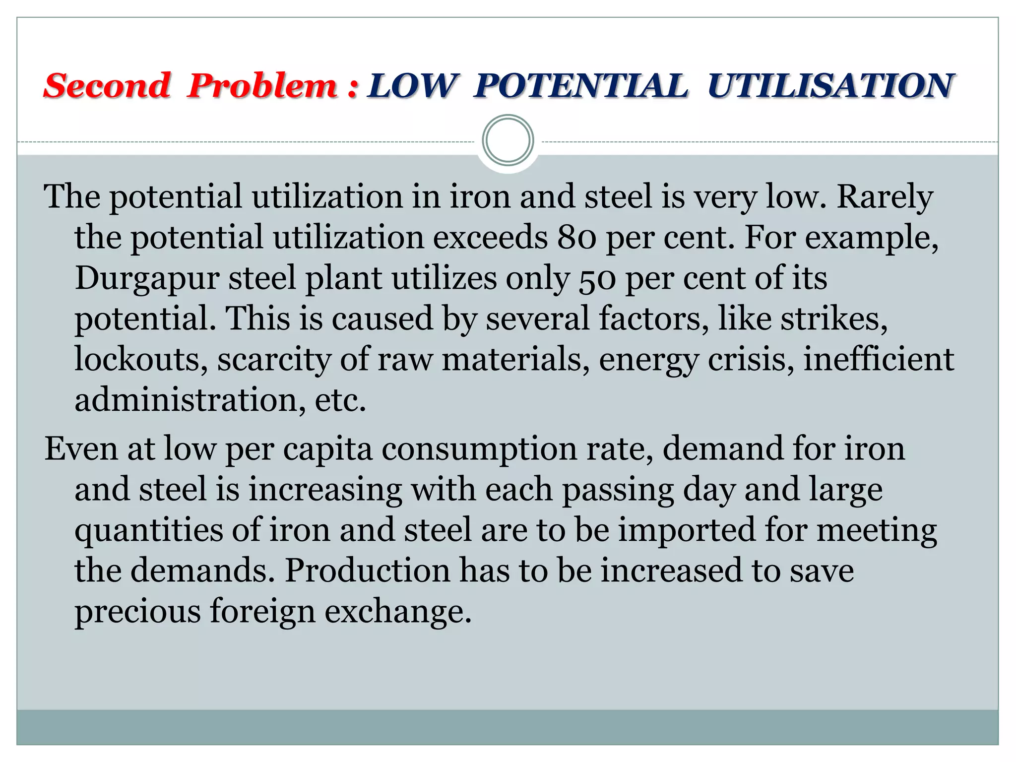 steel industrial problems | PPTX