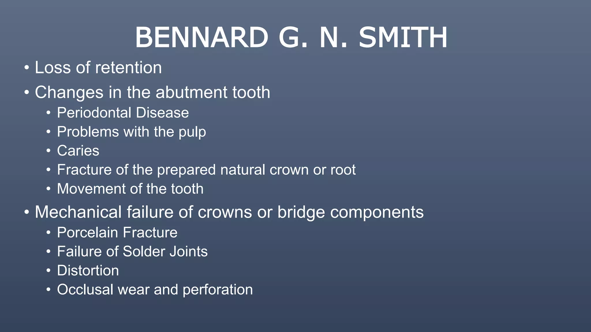 Failures in Fixed Partial Denture | PPTX