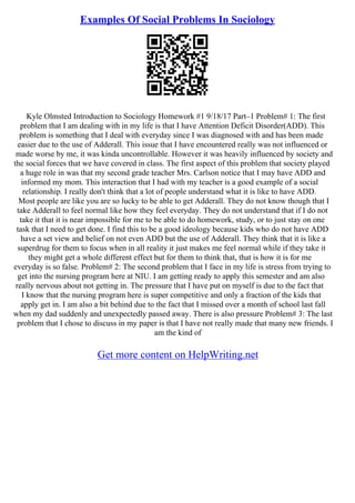 Problems In Society Essay Topics | PDF