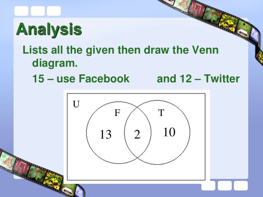 Problems involving sets