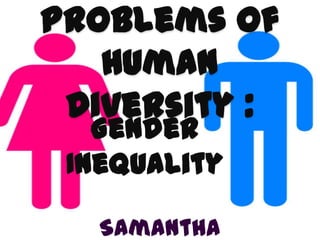 Problems of
Human
Diversity :
Gender
Inequality
Samantha

 