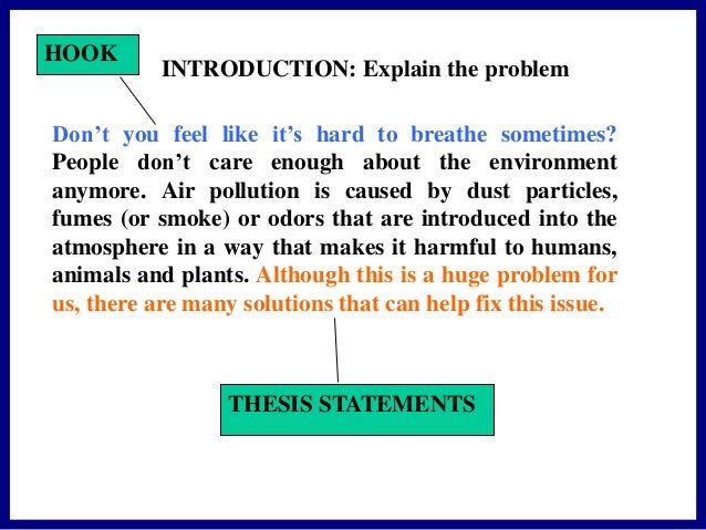 write a thesis statement about pollution