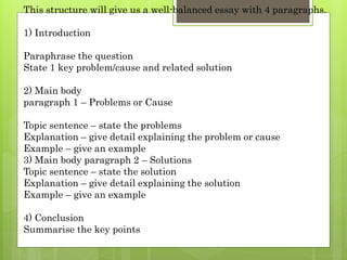 Problem and Solution essay.pptx | Homework and Study | Education