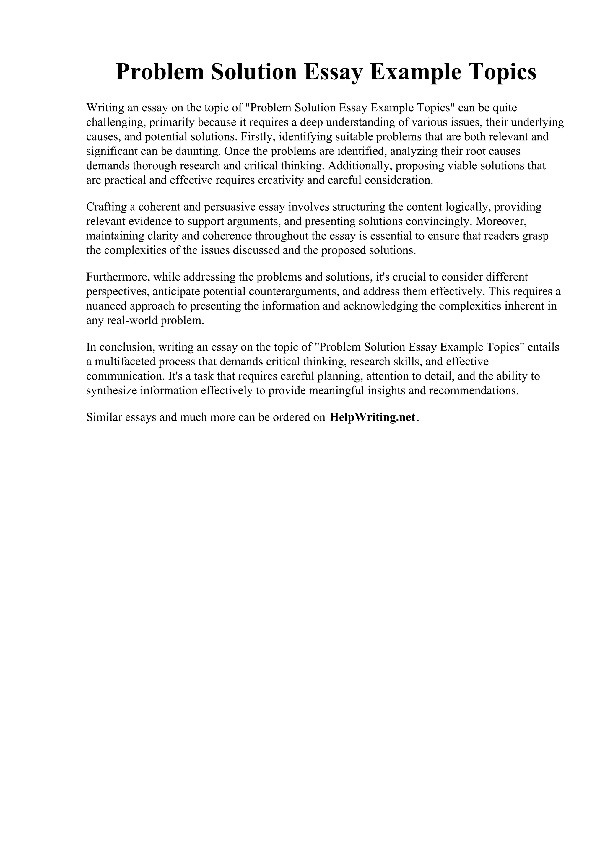 Problem Solution Essay Example Topics. Pin by lirik_pas on your essay ...