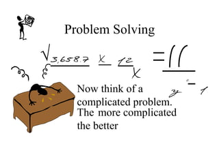 Problem Solving 3,658.7   X  12   X Now think of a  complicated problem.  The  more complicated the better 1 y 2 