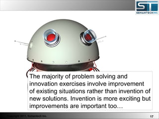 Web Servers are one thing, Nuclear Reactors are a bit more dangerous – there are systems which absolutely  must not  FAIL. The majority of problem solving and innovation exercises involve improvement of existing situations rather than invention of new solutions. Invention is more exciting but improvements are important too… 