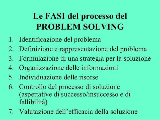 5 fasi del problem solving