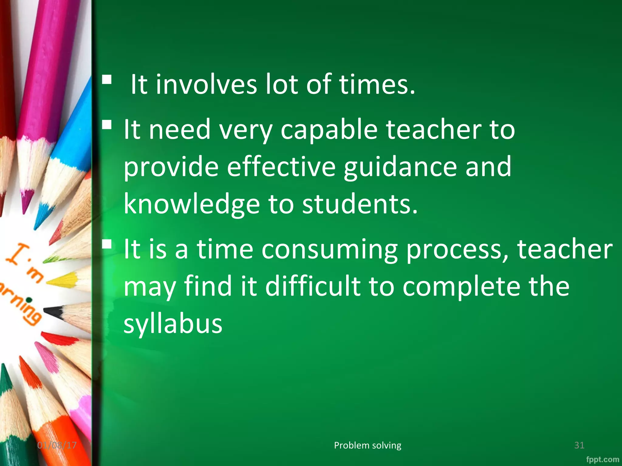 Problem solving method | PPT | Educational Assessment | Education