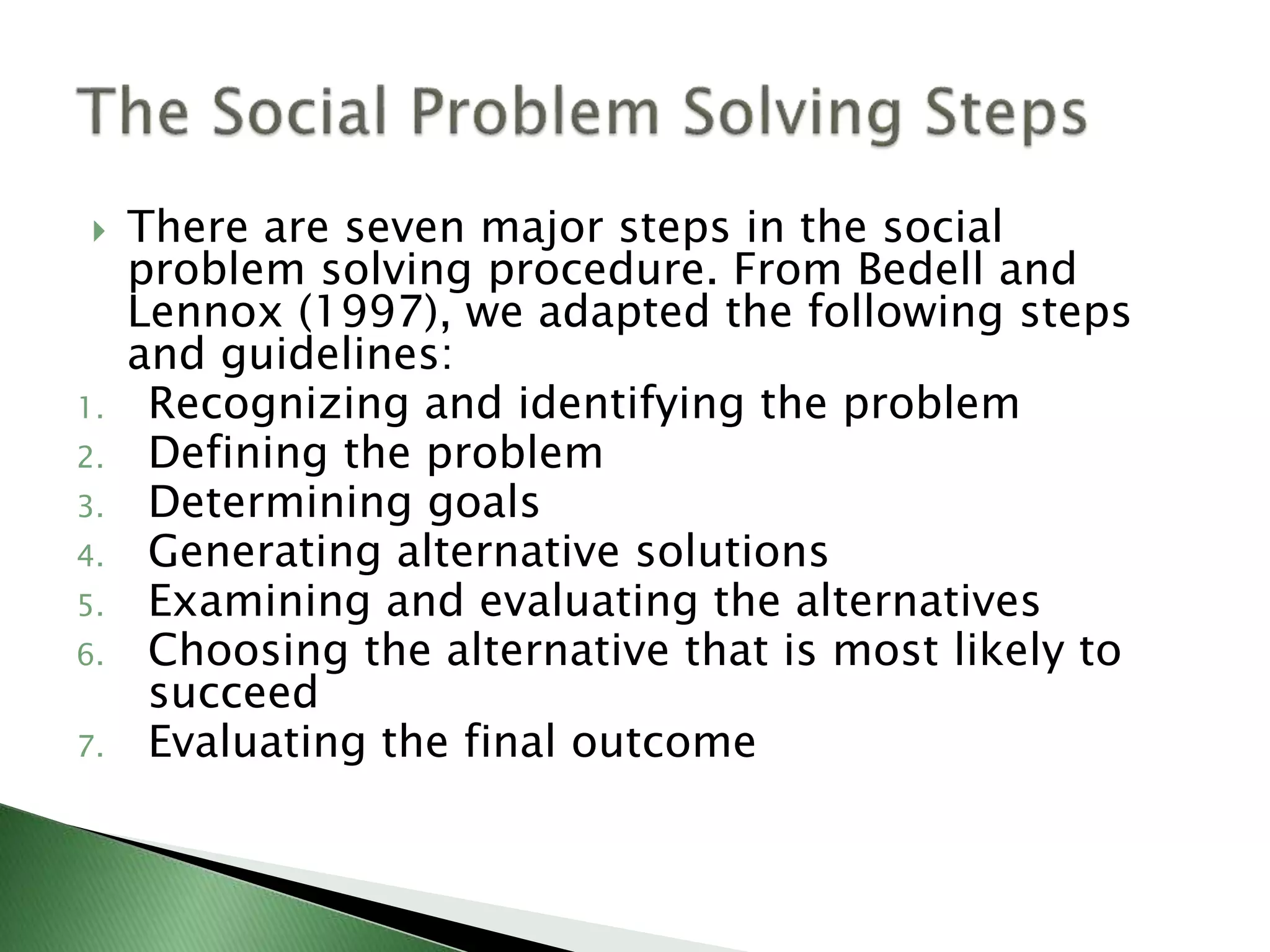 Coping Skills for Children: Teaching Social Problem Solving | PPTX