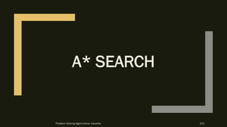 A* SEARCH
Problem Solving Agent|Amar Jukuntla 121
 