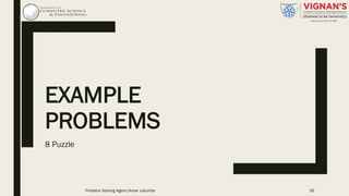EXAMPLE
PROBLEMS
8 Puzzle
16Problem Solving Agent|Amar Jukuntla
 