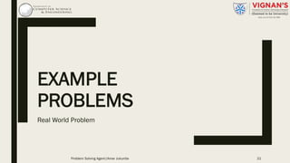 EXAMPLE
PROBLEMS
Real World Problem
21Problem Solving Agent|Amar Jukuntla
 