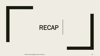 RECAP
30Problem Solving Agent|Amar Jukuntla
 