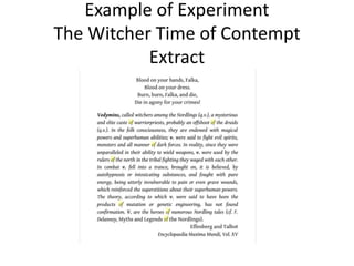 Example of Experiment
The Witcher Time of Contempt
Extract
 