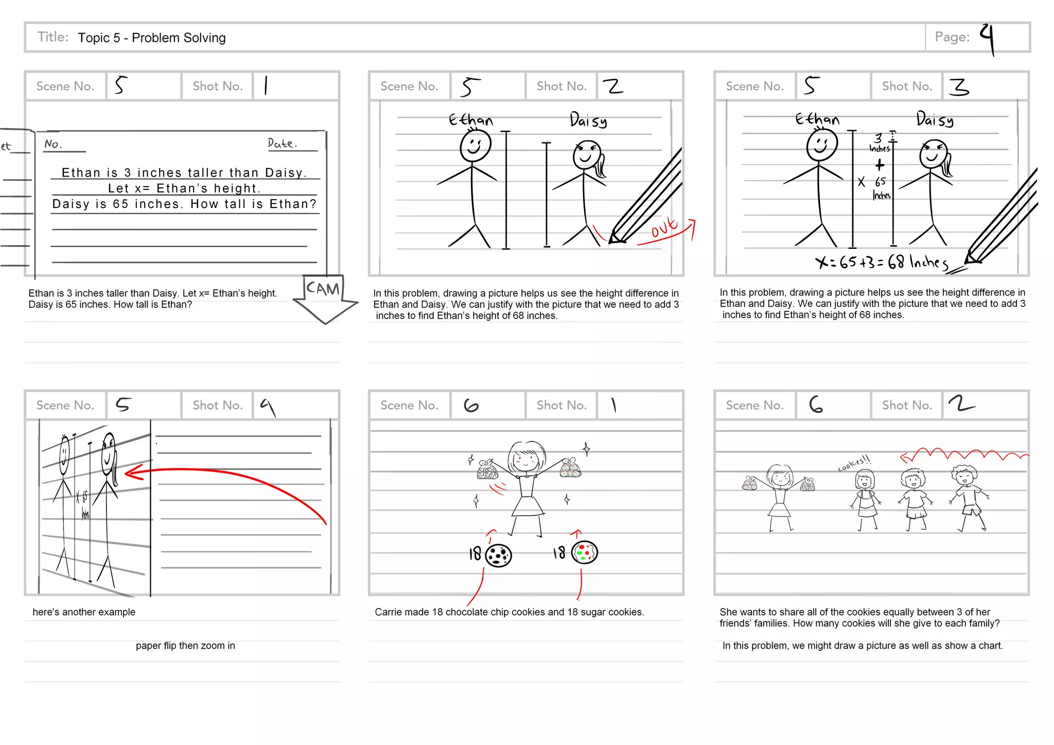Problem solving - Math animation storyboard | PPT