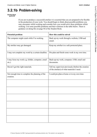 Problem solving 3.2.1b