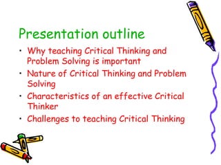 Problem solving and_critical_thinking_eltecs | PPT