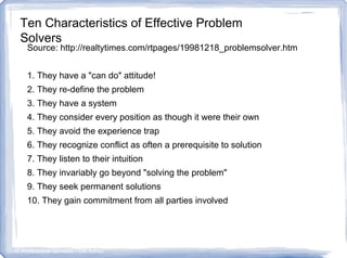 Problem Solving Traits Problem solving course | ODP
