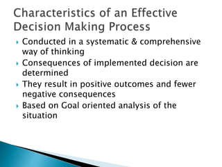 Comprehensive Decision Making Problem solving & decision making | PPTX