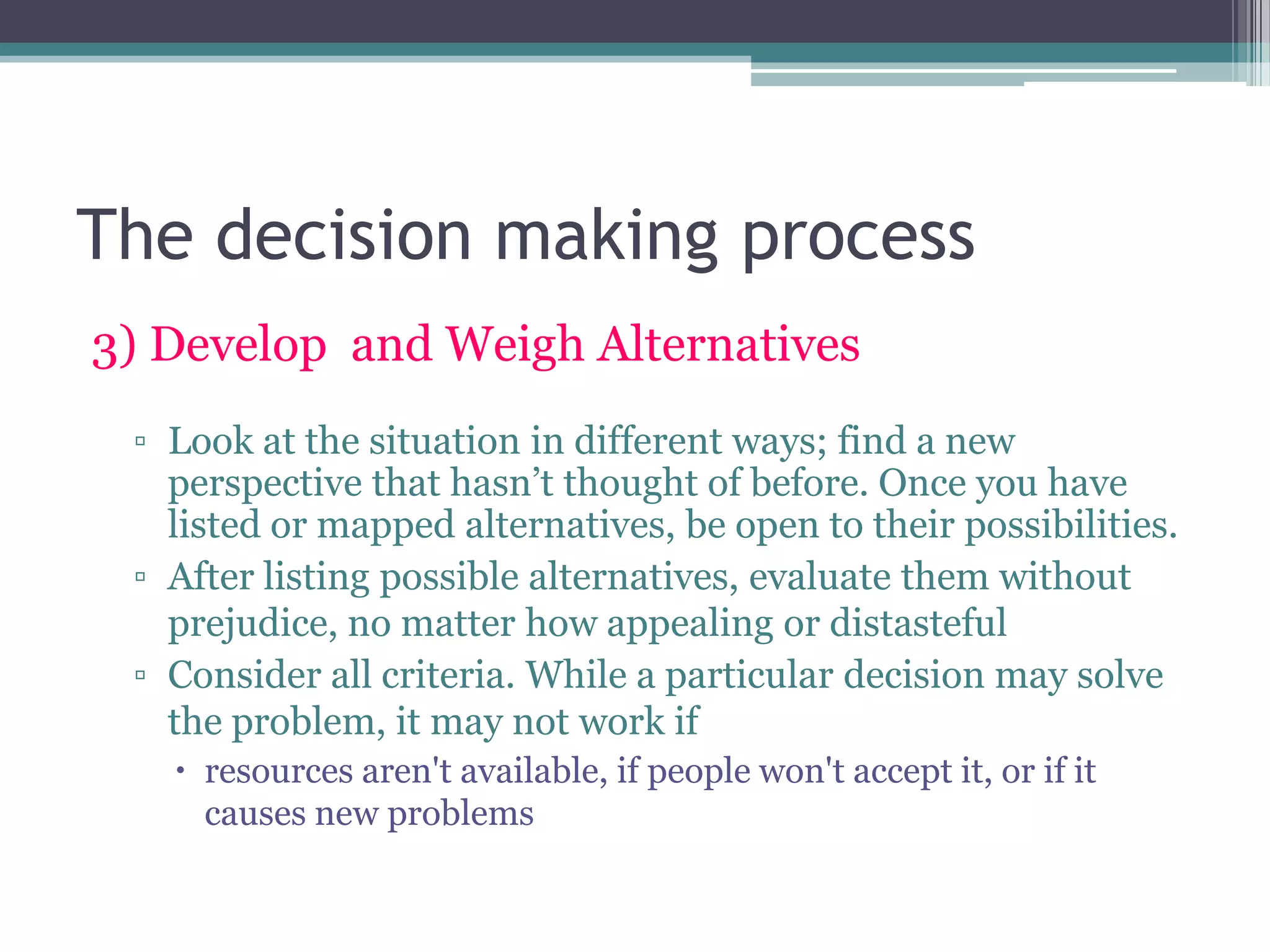 Problem solving & decision making at the workplace | PPTX