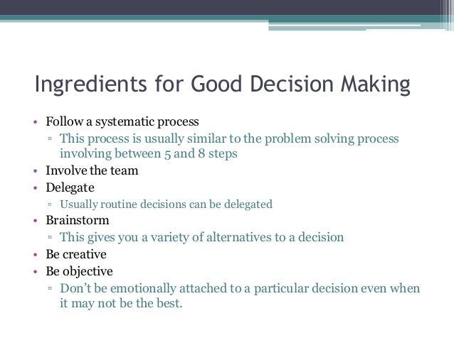 essay on decision making