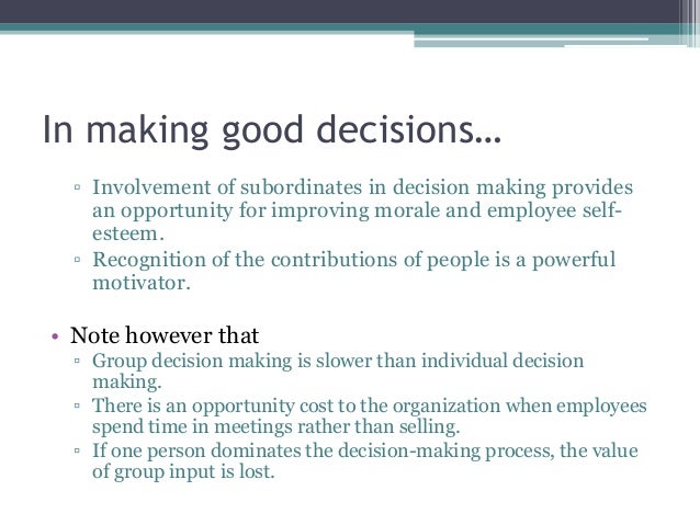 Essay on decision making
