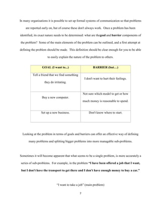 Fixing Problems Communication Process Example 7 step Problem solving cycle project report | DOCX