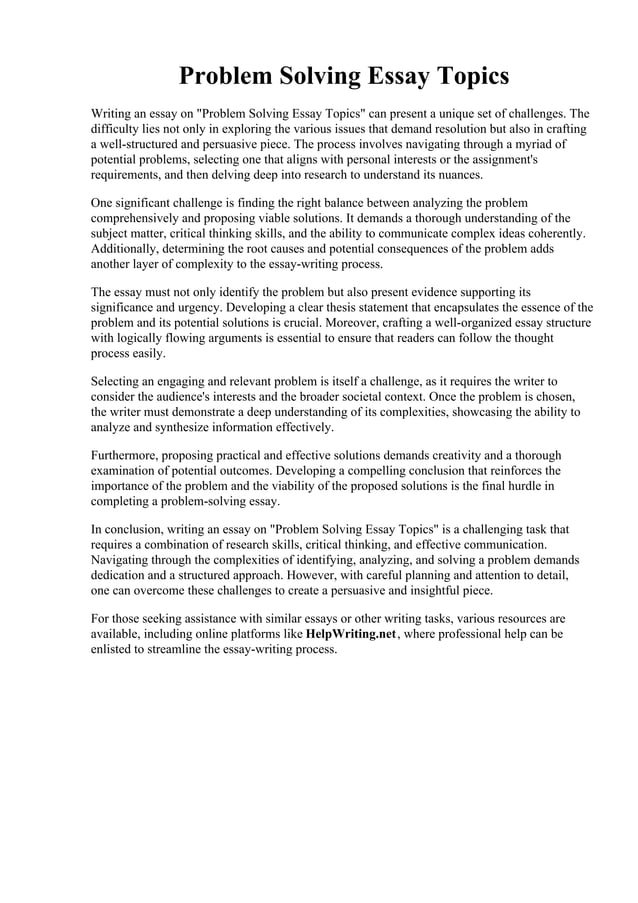 Problem Solving Essay Topics.pdf