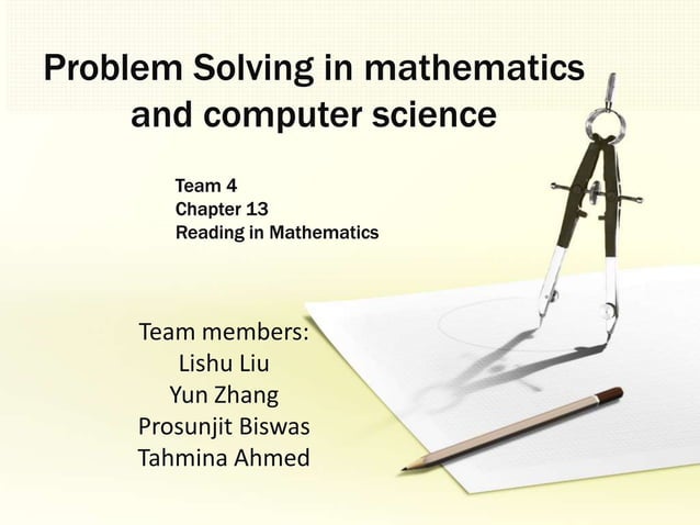 Problem solving strategies in mathematics and computer science | PPT