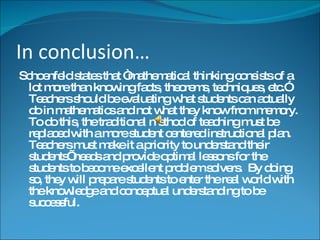 Problem Solving for Conceptual Understanding | PPT