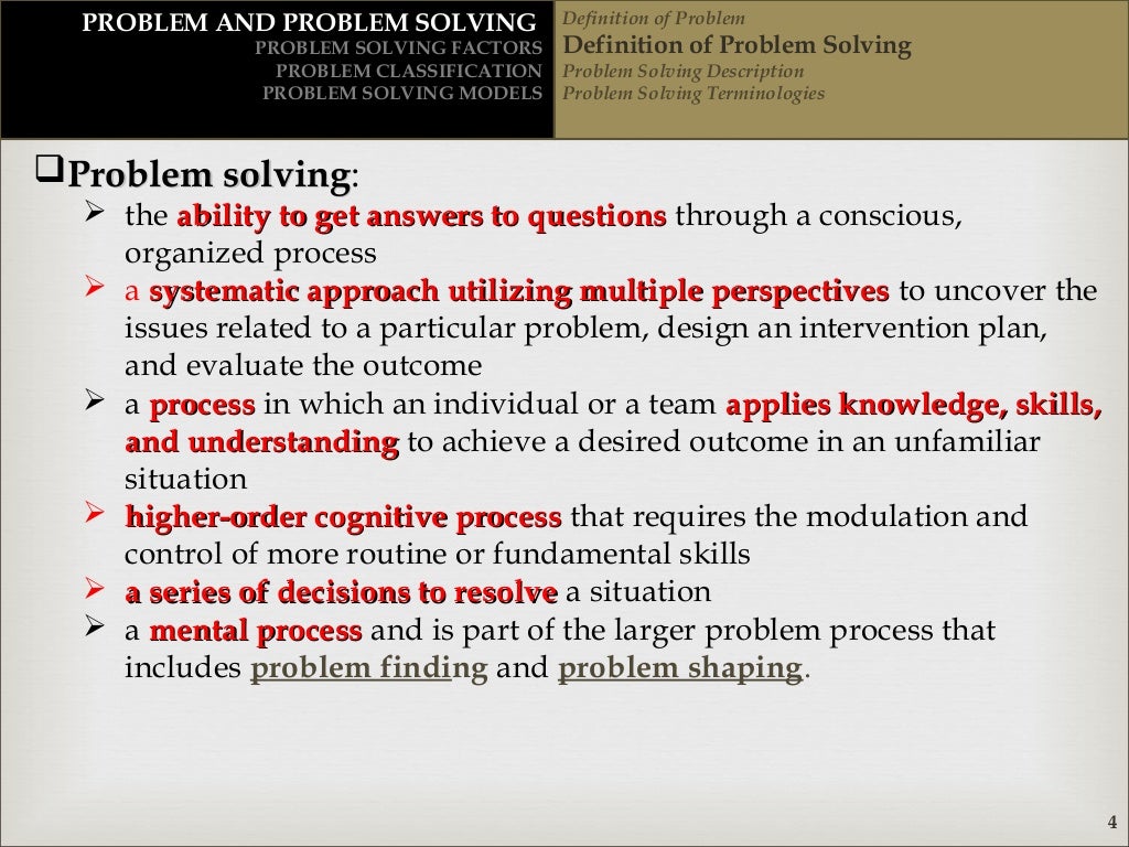 problem solving formalisms for information technology