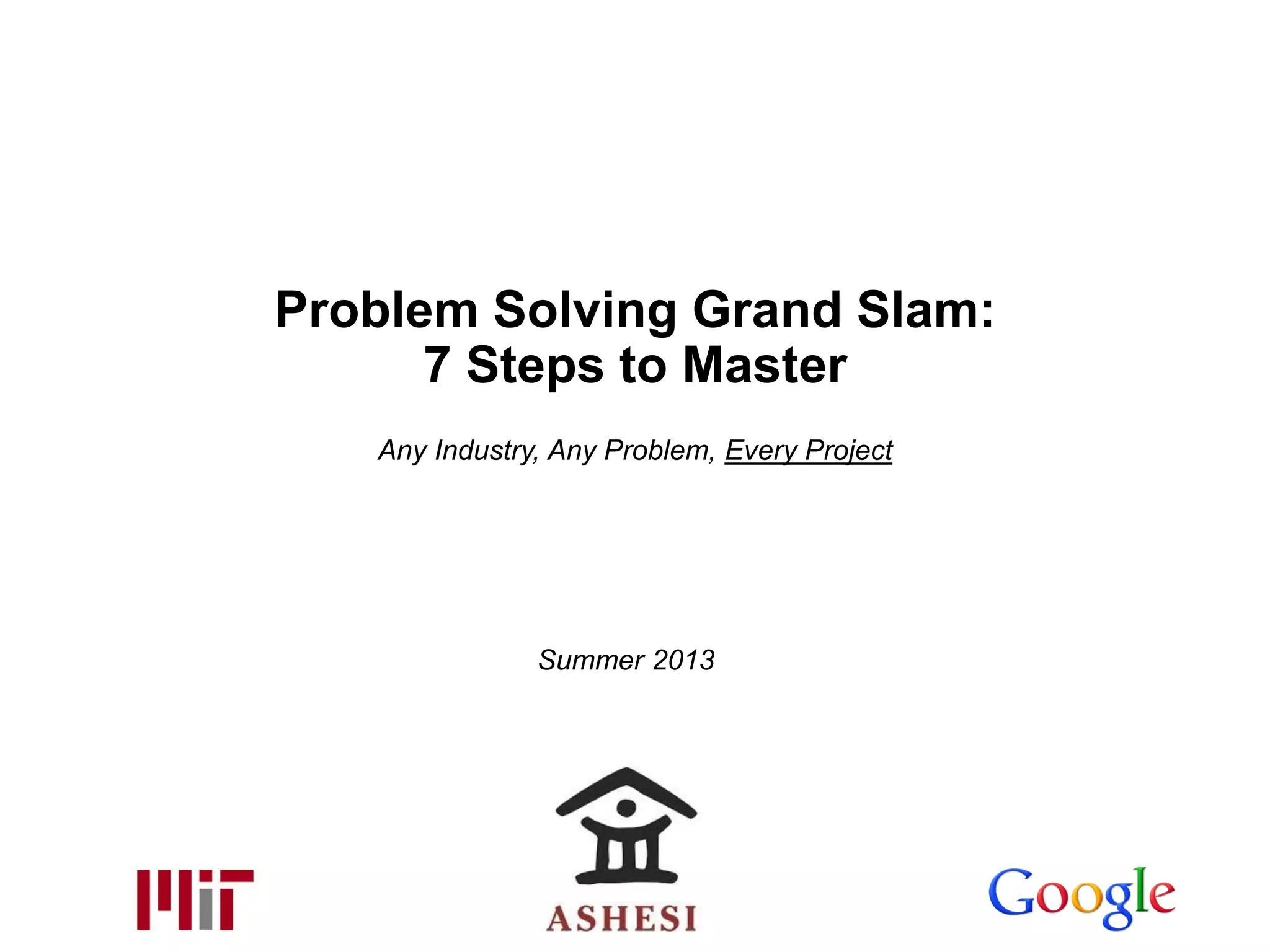 7 steps to master problem solving | PDF