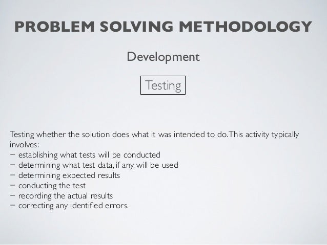 sample test item of problem solving