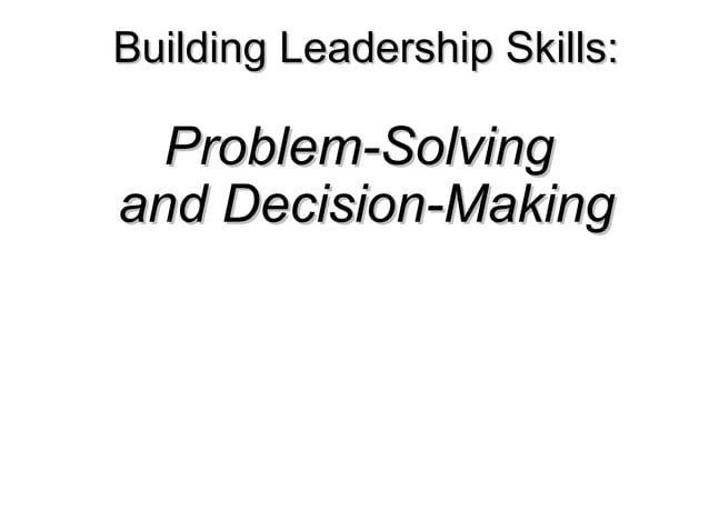 Problem solving skills | PPT
