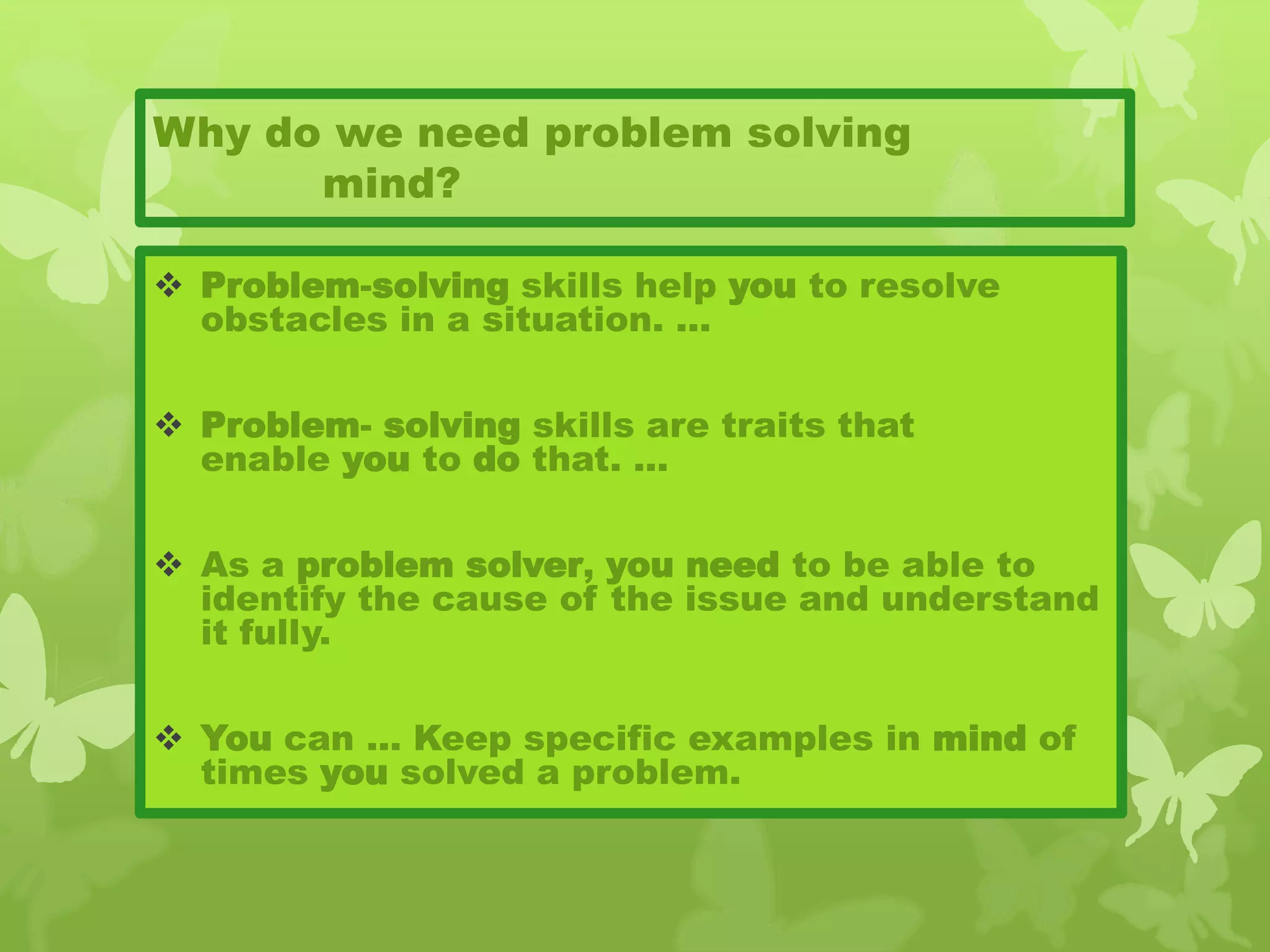 Problem solving skills | PPT