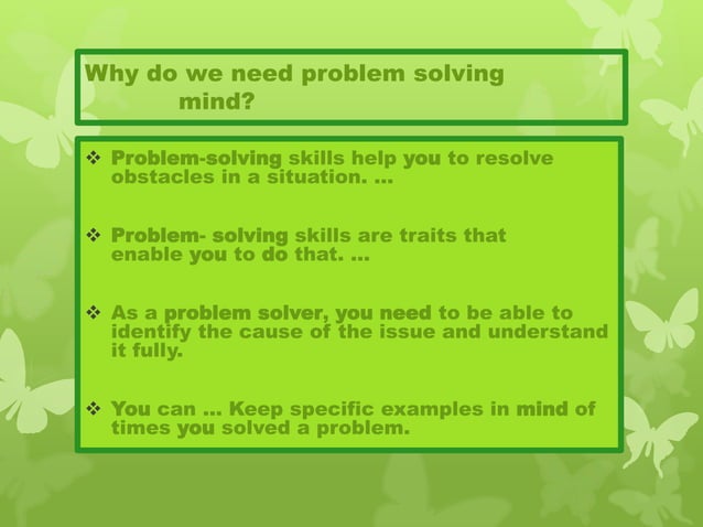 Problem solving skills | PPT | Business | Business and Finance
