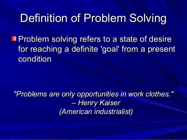 problem solving definition who