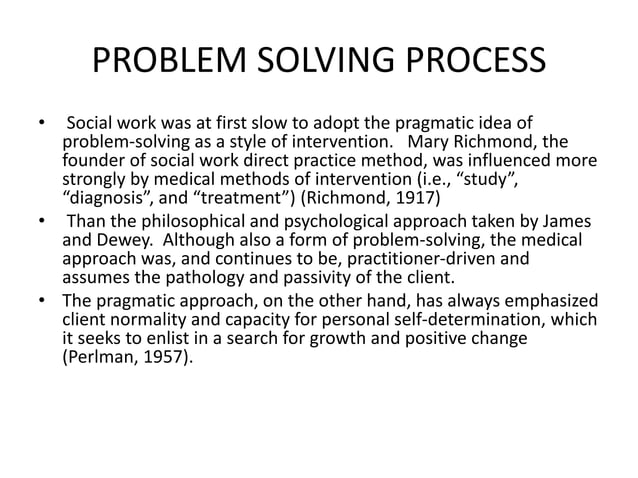 Problem solving theory by helen harris perlman | PPTX | Physical ...