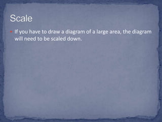 If you have to draw a diagram of a large area, the diagram will need to be scaled down.Scale