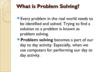 Problem solving using Computer | PPT