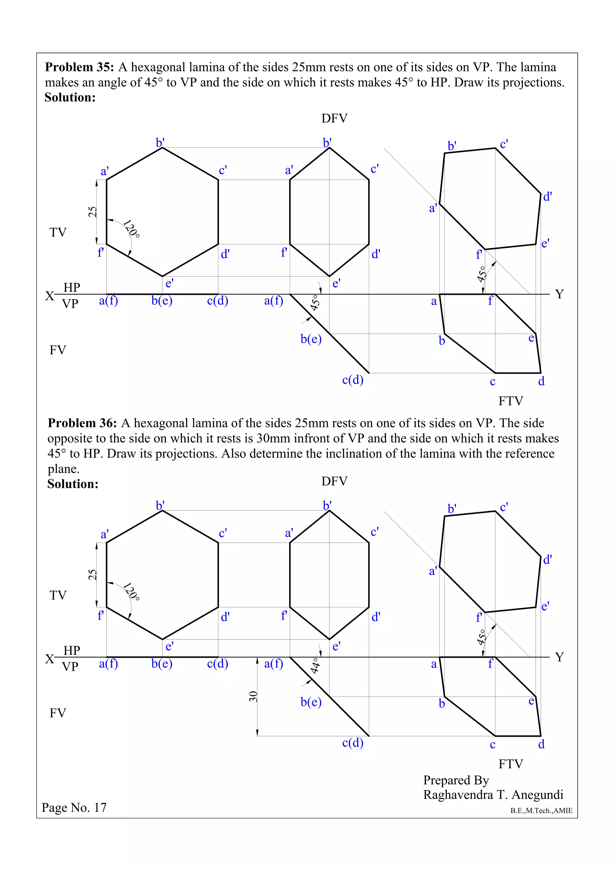 Engineering Graphics_Problems on Plane Surface | PDF