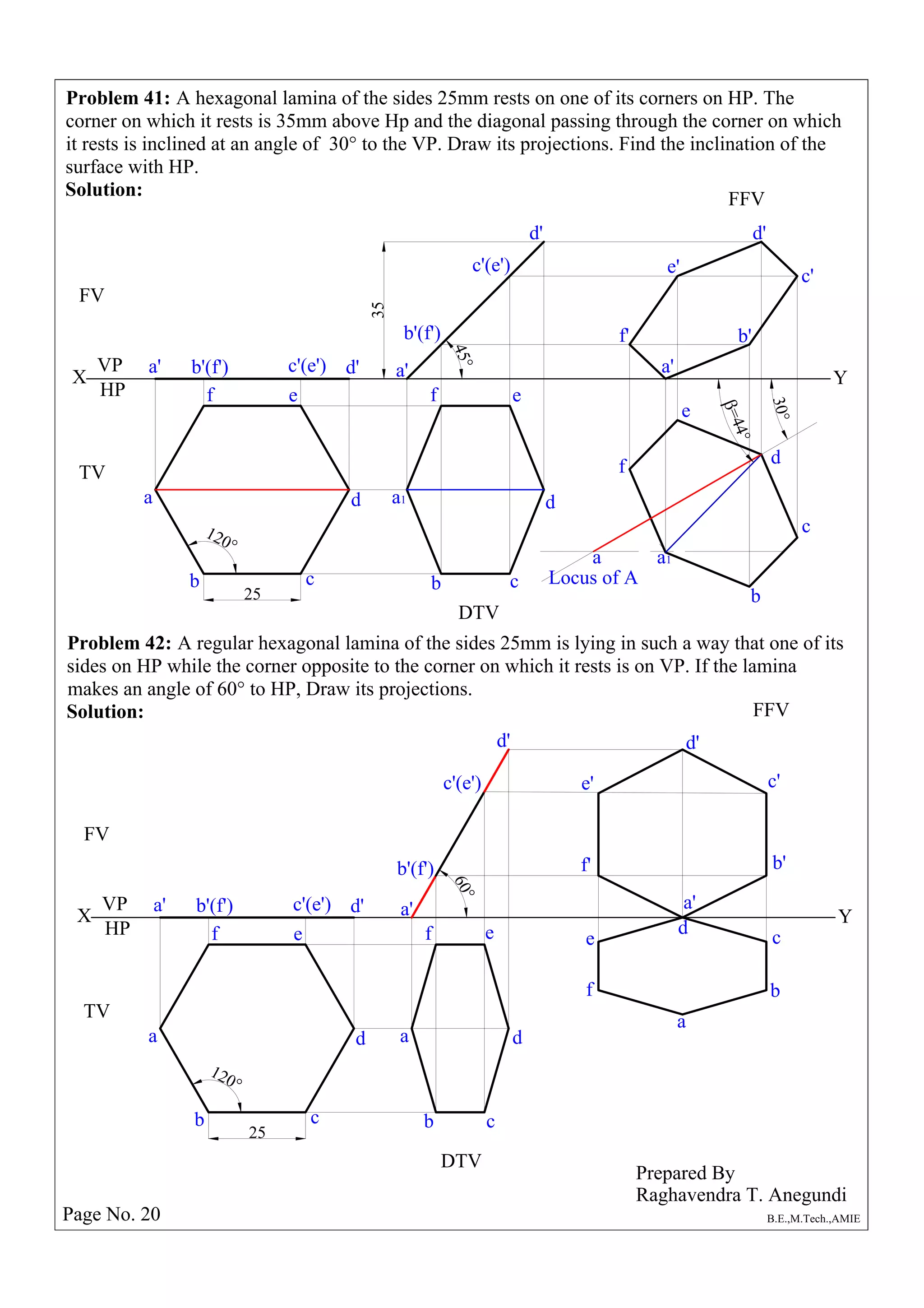 Engineering Graphics_Problems on Plane Surface | PDF