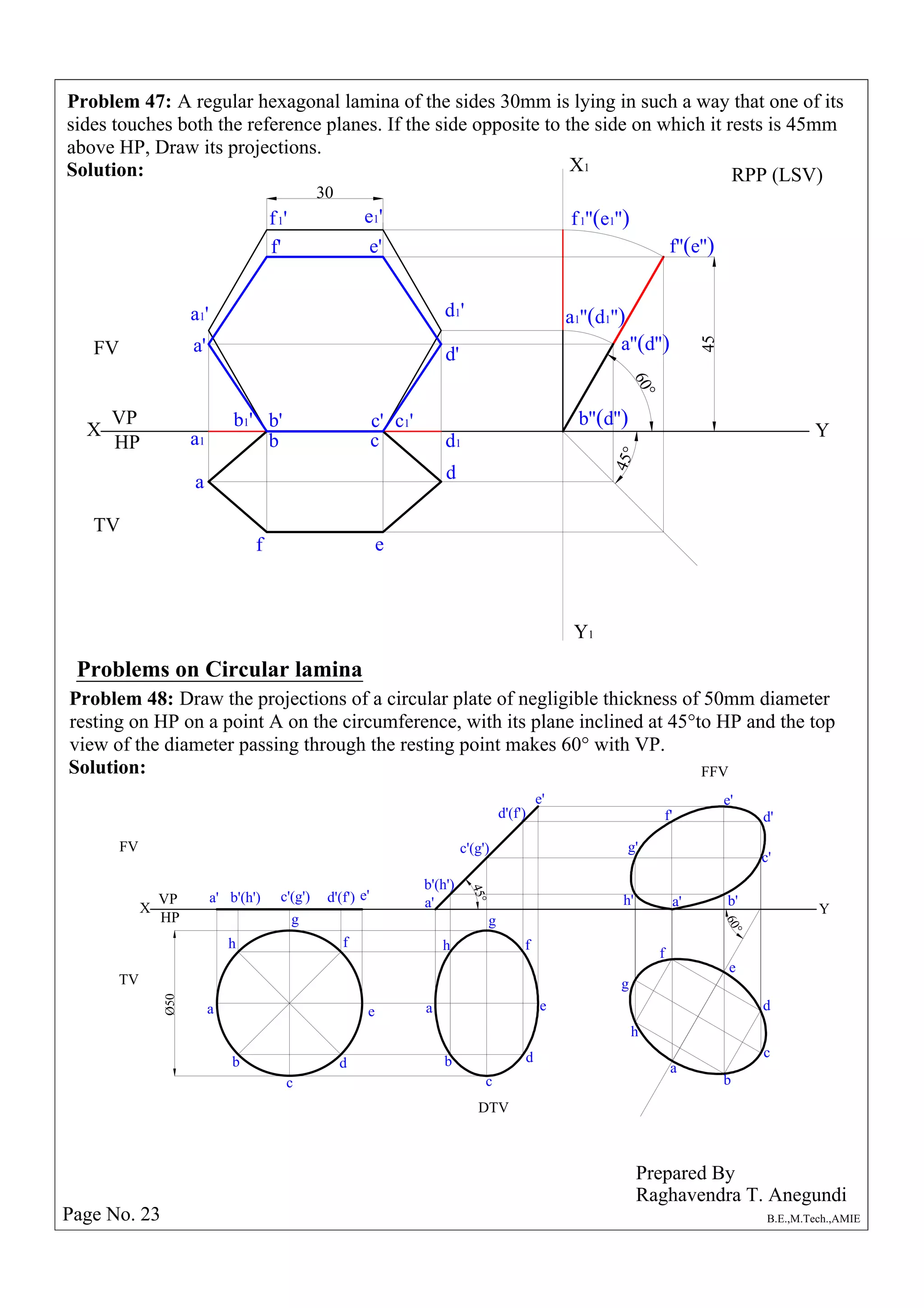 Engineering Graphics_Problems on Plane Surface | PDF