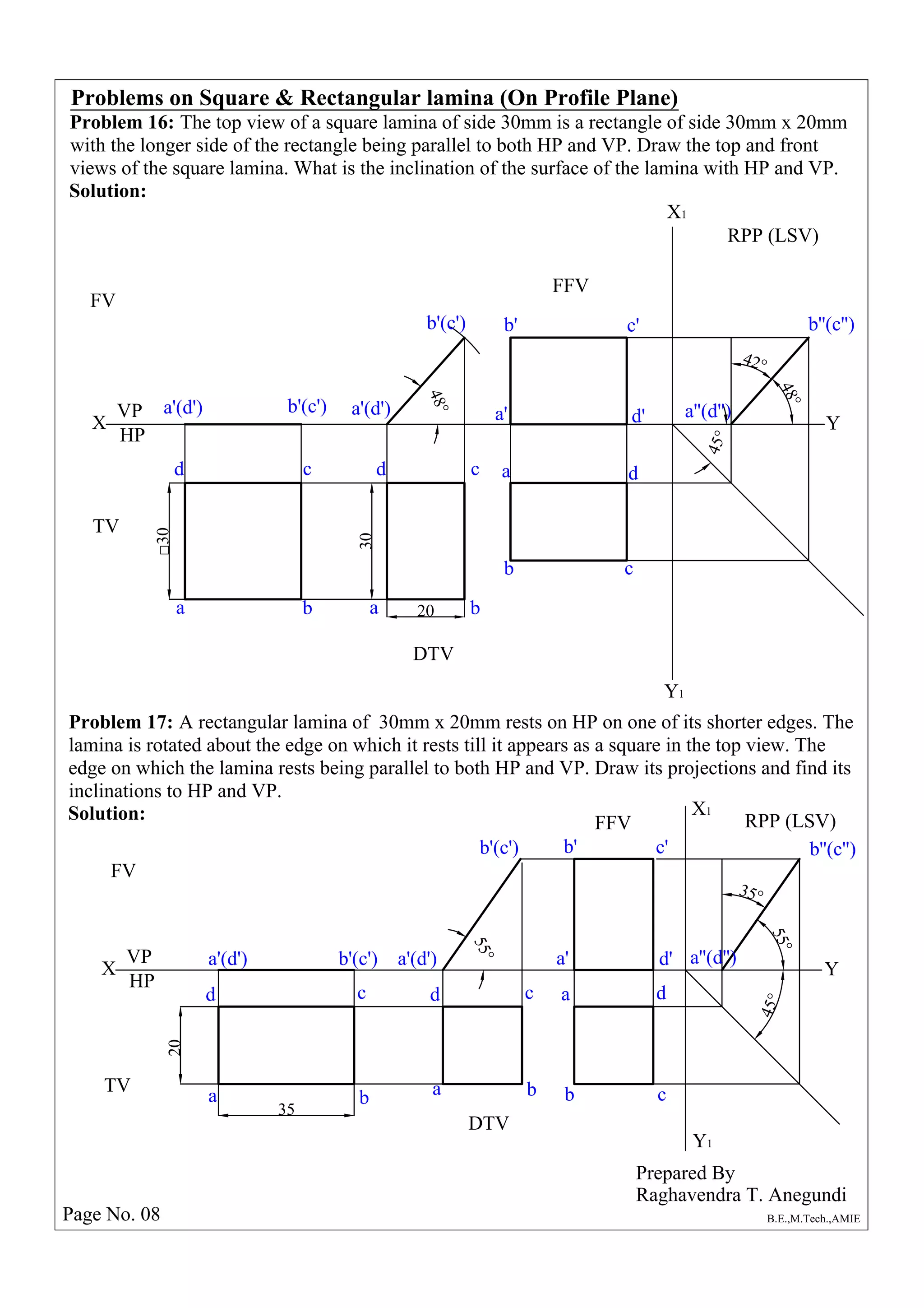 Engineering Graphics_Problems on Plane Surface | PDF