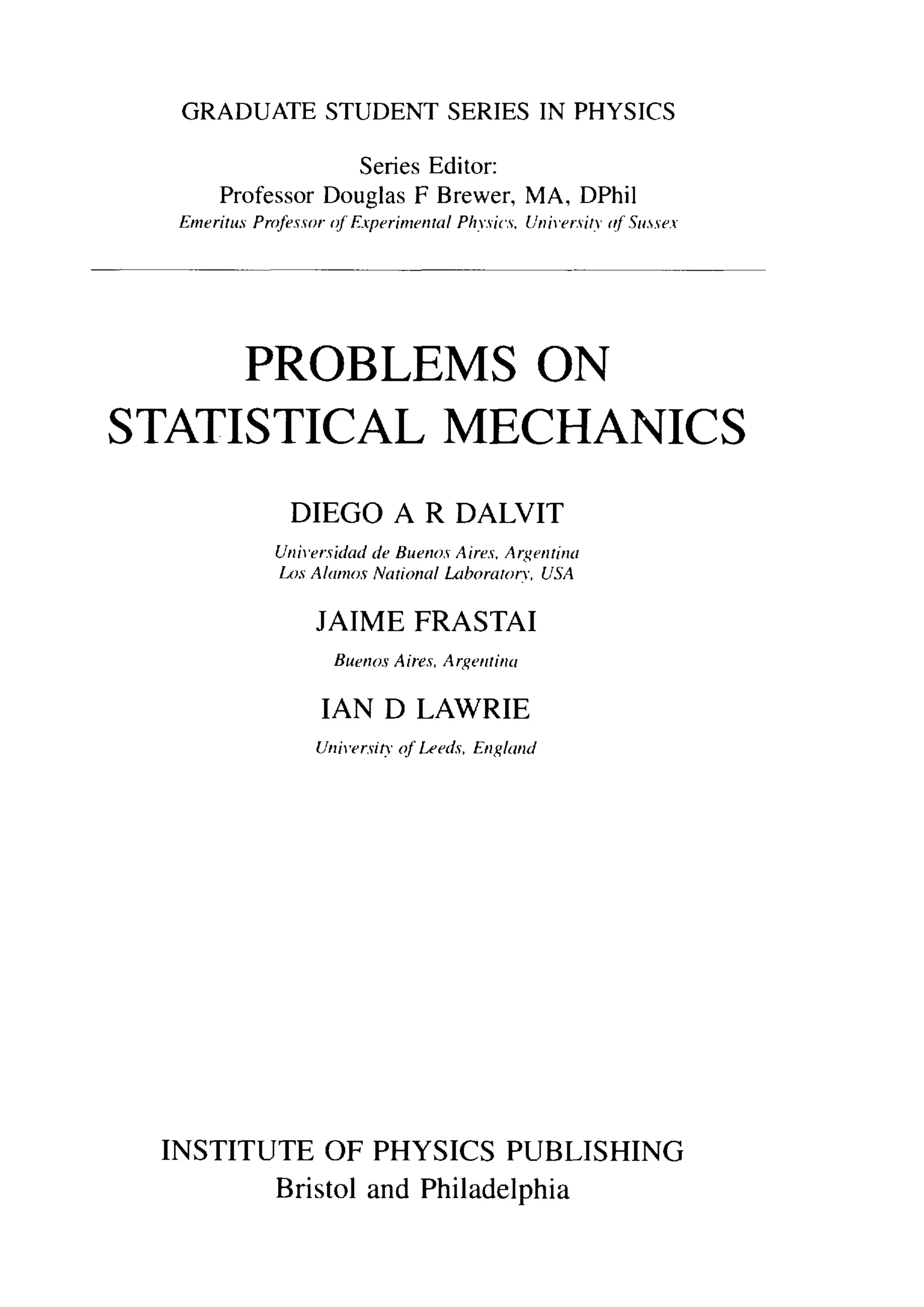 Problems on stat phys