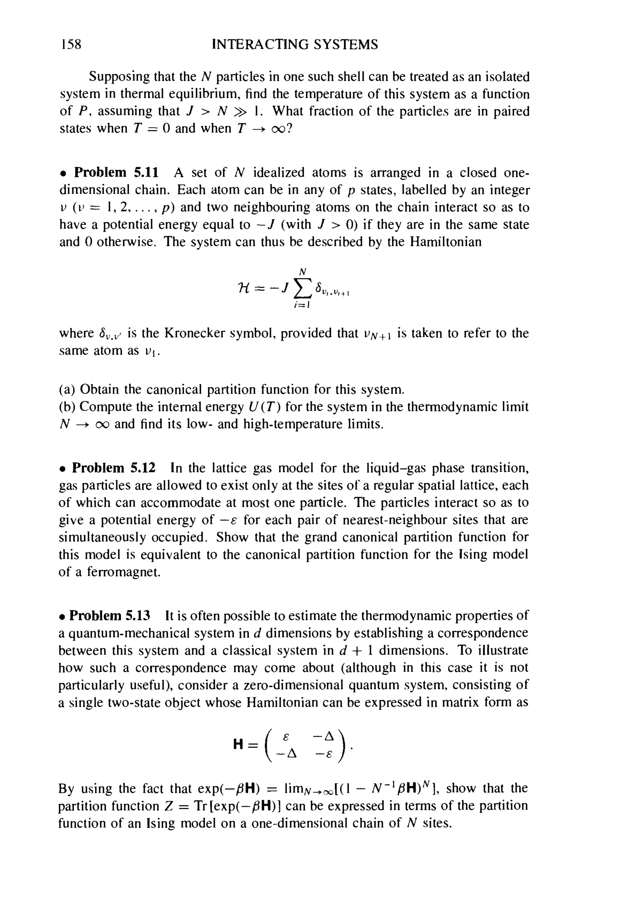 Problems on stat phys