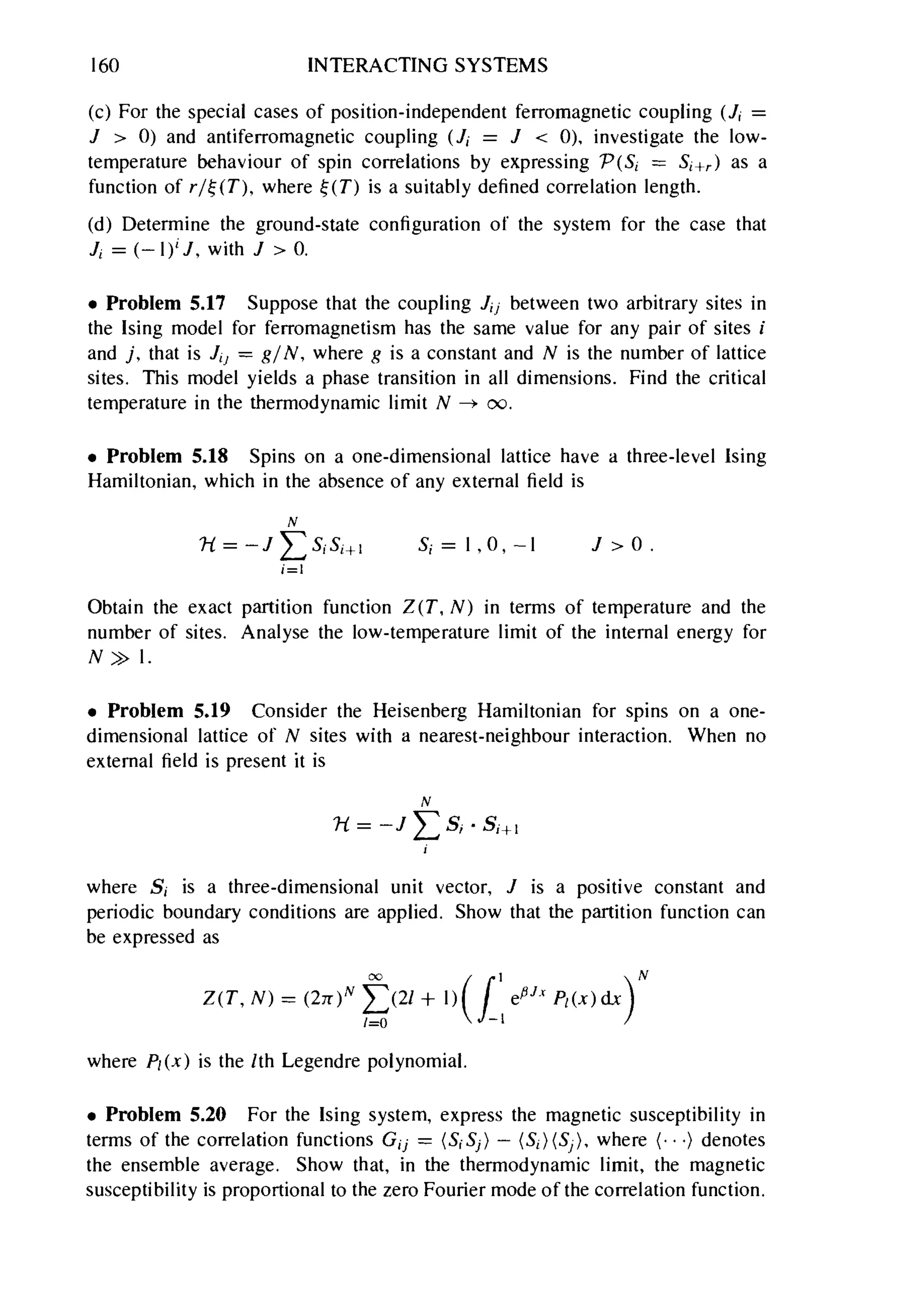Problems on stat phys